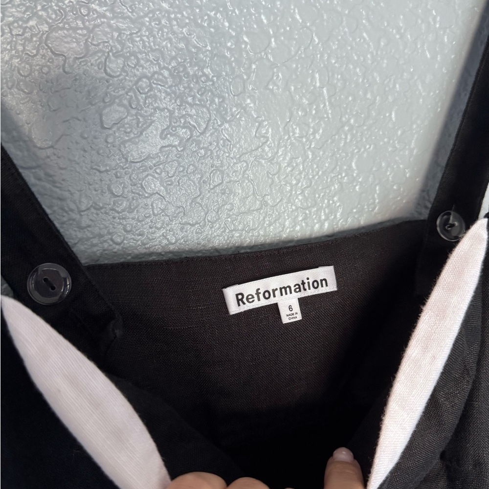 Reformation Bekki Linen Black Midi Dress - Picture 4 of 4